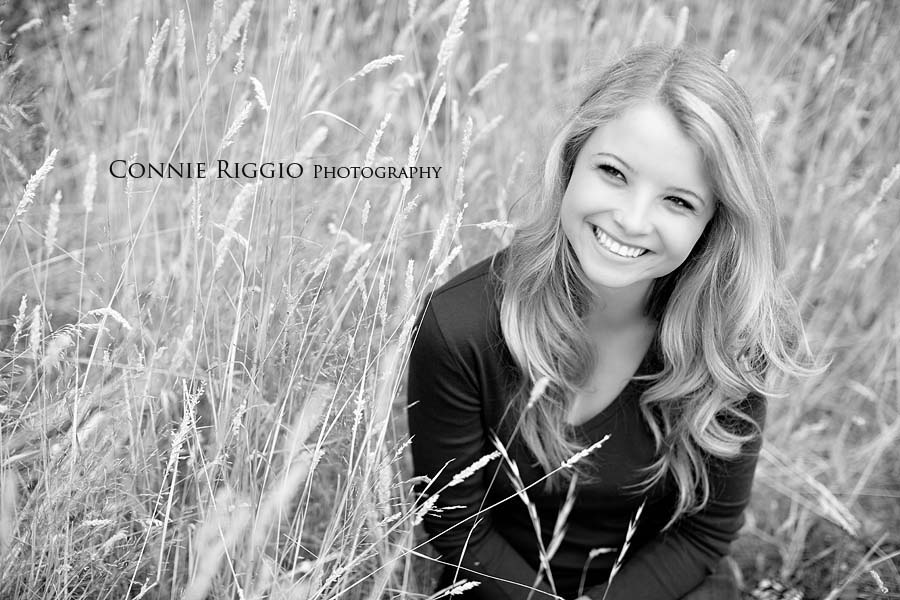In Grass bw Tacoma Best Senior Photographer