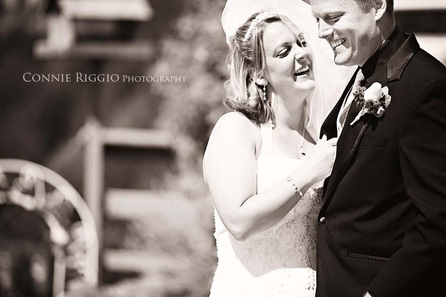 Sepia Beth and Carson laughing Tacoma Wedding Photographer