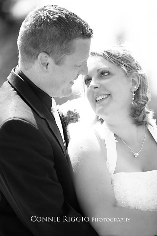 BW Looking at each other Tacoma Wedding Photographer