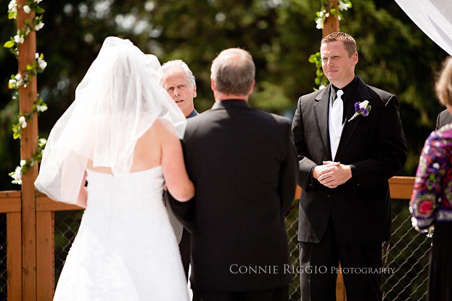 Dad giving Beth to Carson Tacoma Wedding Photographer