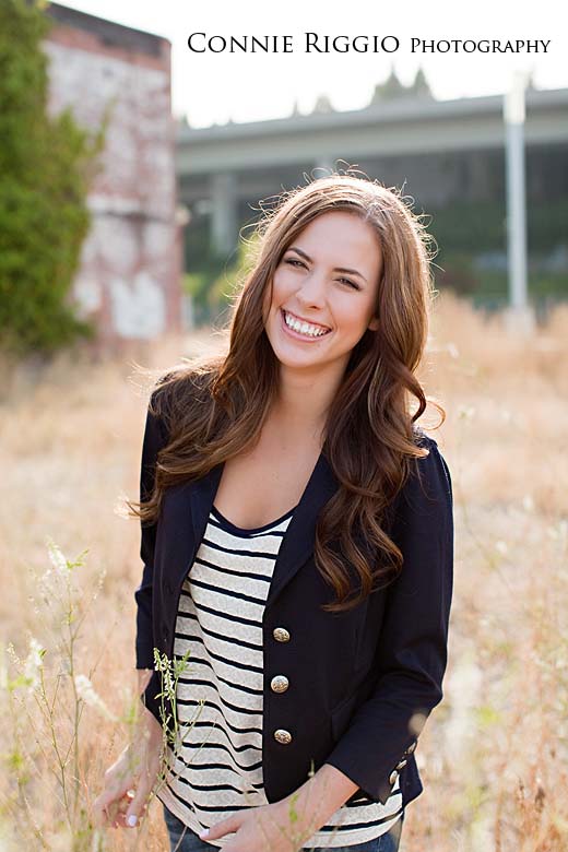 Laughing in Field Tacoma Senior Portraits