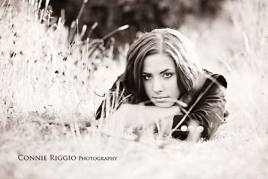 sepia in field Tacoma Senior Portraits
