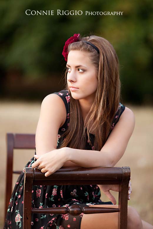 Leaning on bench Tacoma Senior Portraits