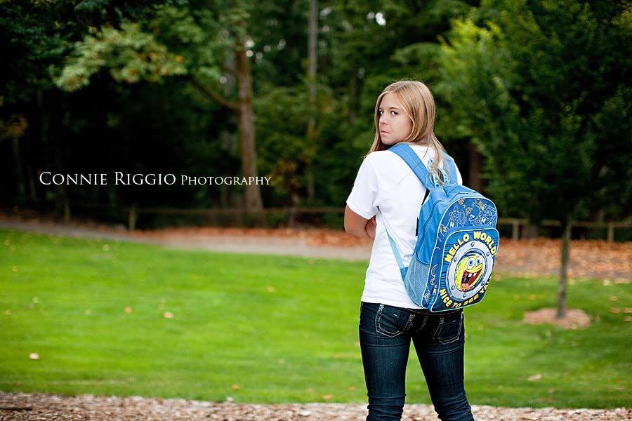 Backpack attitude Bellarmine Tacoma Senior Portraits