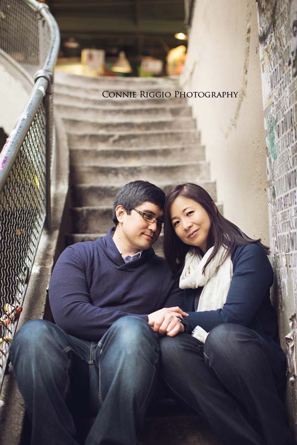 Engagement Seattle UW Pick Place Market Post Alley Photo